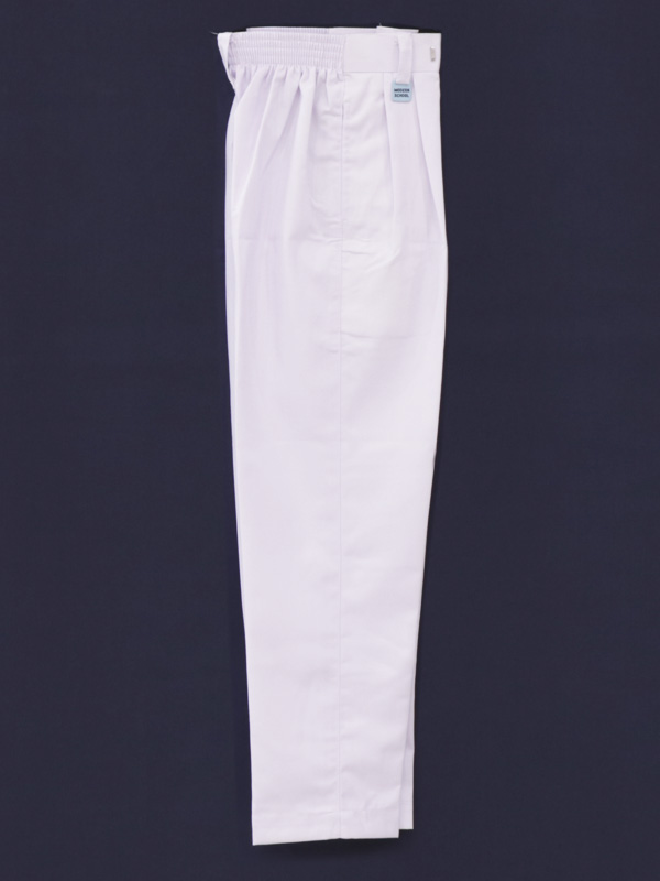 White Full Pant with Modern School branding loopy' for Boys
